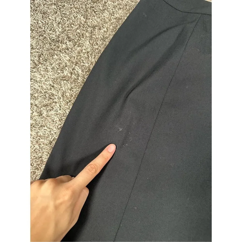 Lafayette New York 148 Virgin Wool Pencil Knee Length Black Skirt 14 Office